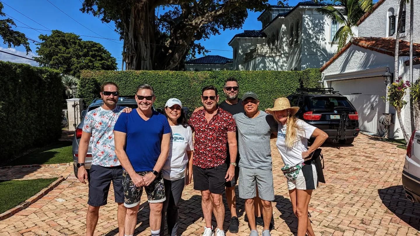 Sebastian Barone with local Miami residents